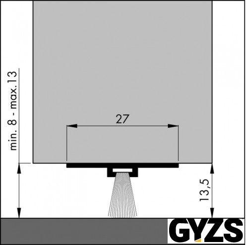Dorpelstrip onzichtbaar, aluminium 300cm dbs-300